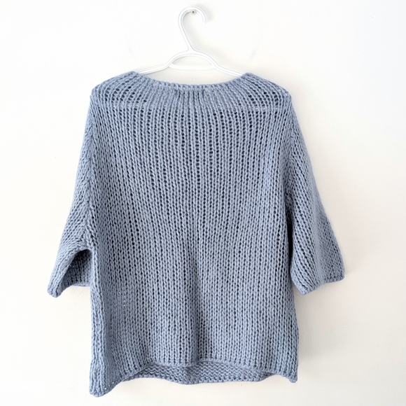 Mohair-blend Cozy Chic Women's Loose-knit Blue Sweater ~ Size Large - Picture 5 of 9